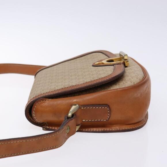 CELINE Macadam Canvas Shoulder Bag Beige Gold - Picture 5 of 12